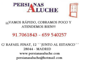 Persianas Aluche amplia servicios