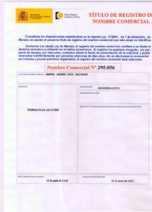 ATENCION: Nombre comercial registrado